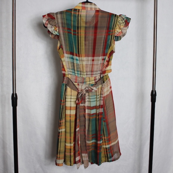 Plaid Dress with Frills - Picture 2 of 5